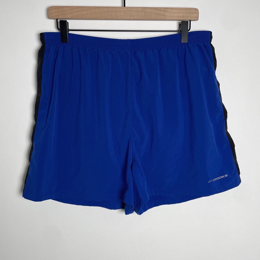 Brooks Running Shorts Mens M Blue Lined Activewear Athletic Performance Gym